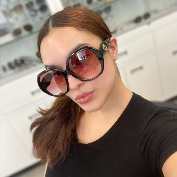 Gucci Sunglasses Women's GG0796S 002 Black/Red Gradient - Picture 5 of 16